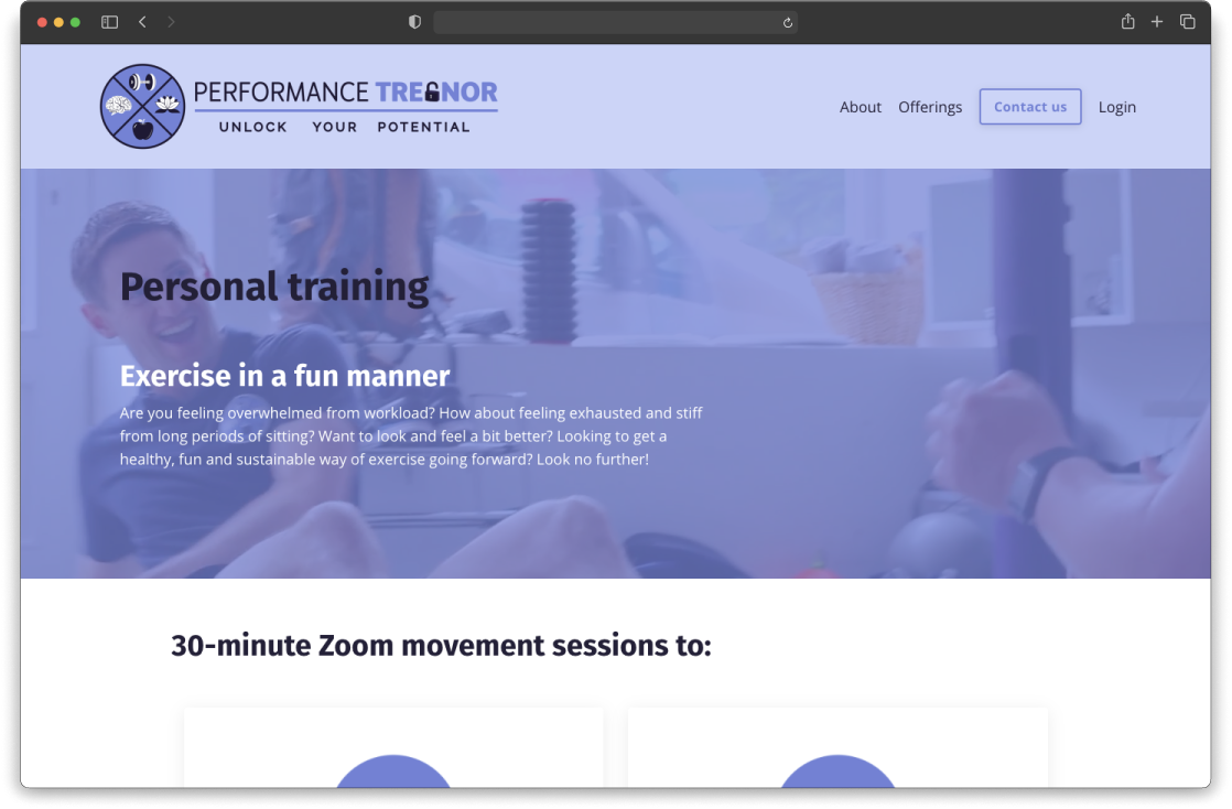 Performance Treanor's homepage