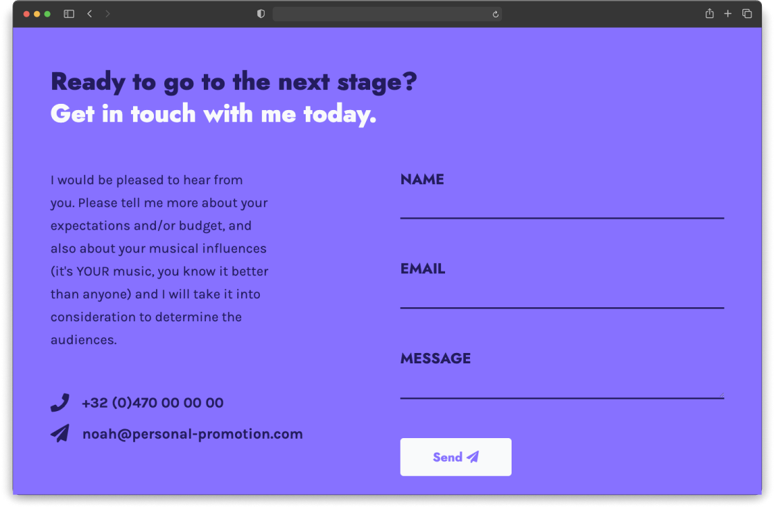Personal Promotion's website